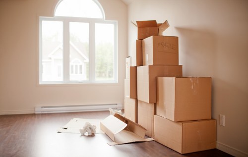 Modern moving van ready for transport in London