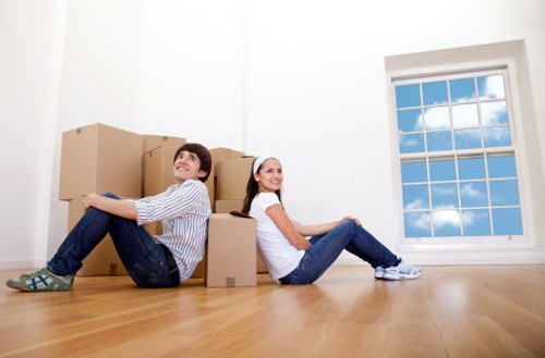 Removal truck loading household items for a move