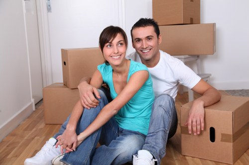 Carefully packed household items for safe removal