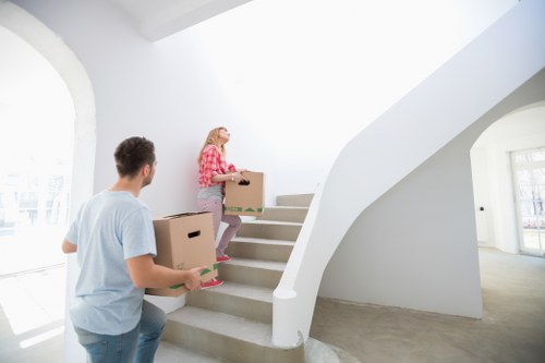 Specialized team handling delicate items during a move