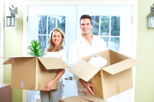 Commercial moving team planning logistics